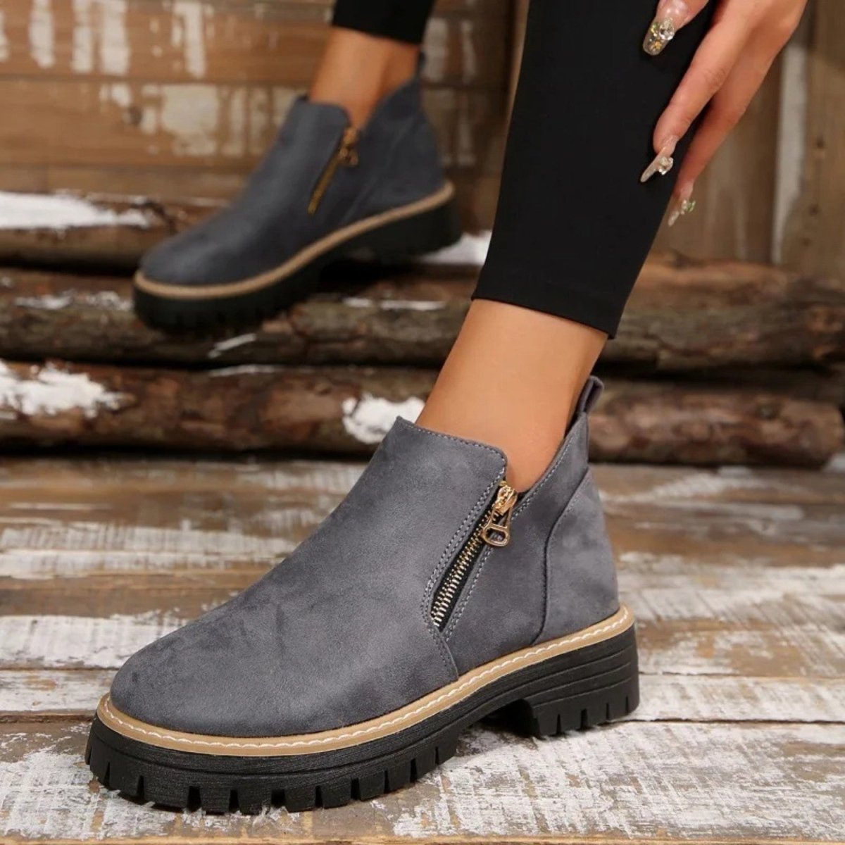 Orthopedic Ankle Boots with Arch Support and Cushioned Insoles
