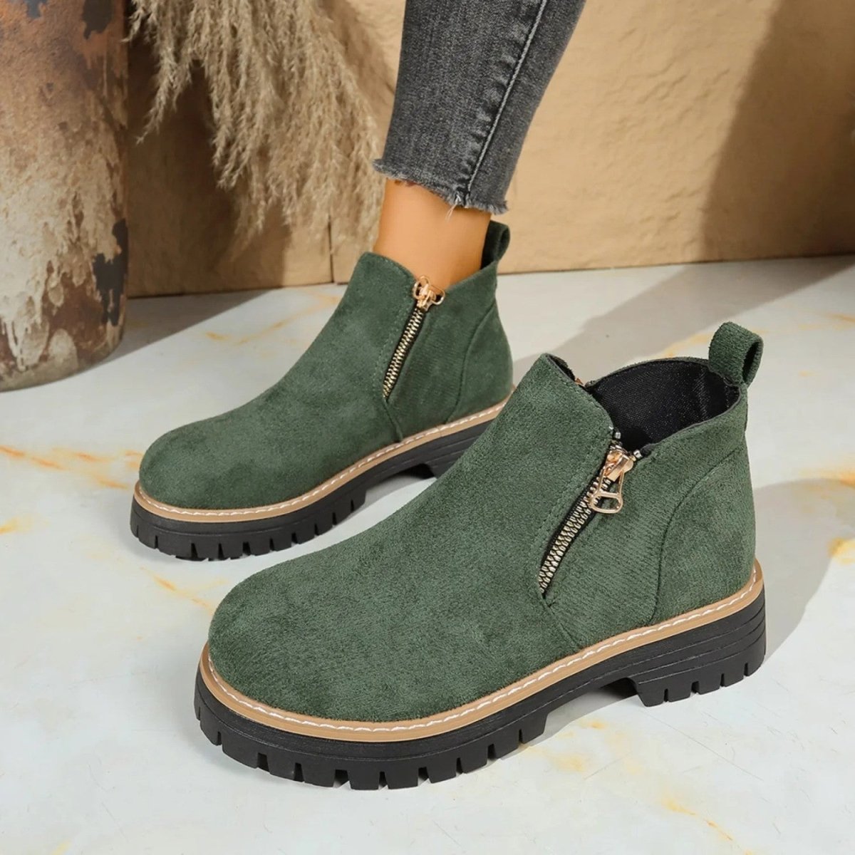 Orthopedic Ankle Boots with Arch Support and Cushioned Insoles