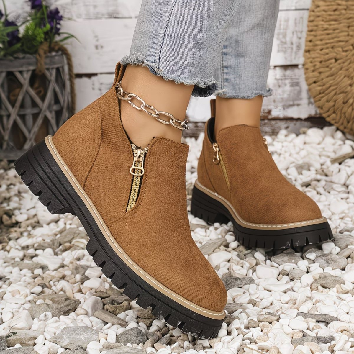 Orthopedic Ankle Boots with Arch Support and Cushioned Insoles