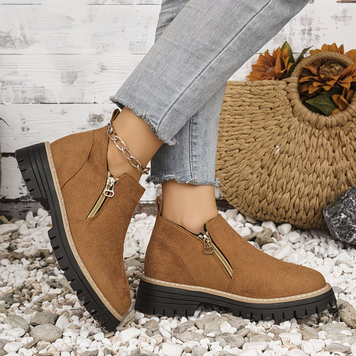 Orthopedic Ankle Boots with Arch Support and Cushioned Insoles
