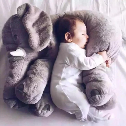 Plush Baby Elephant Cuddle Pillow for Nursery Comfort