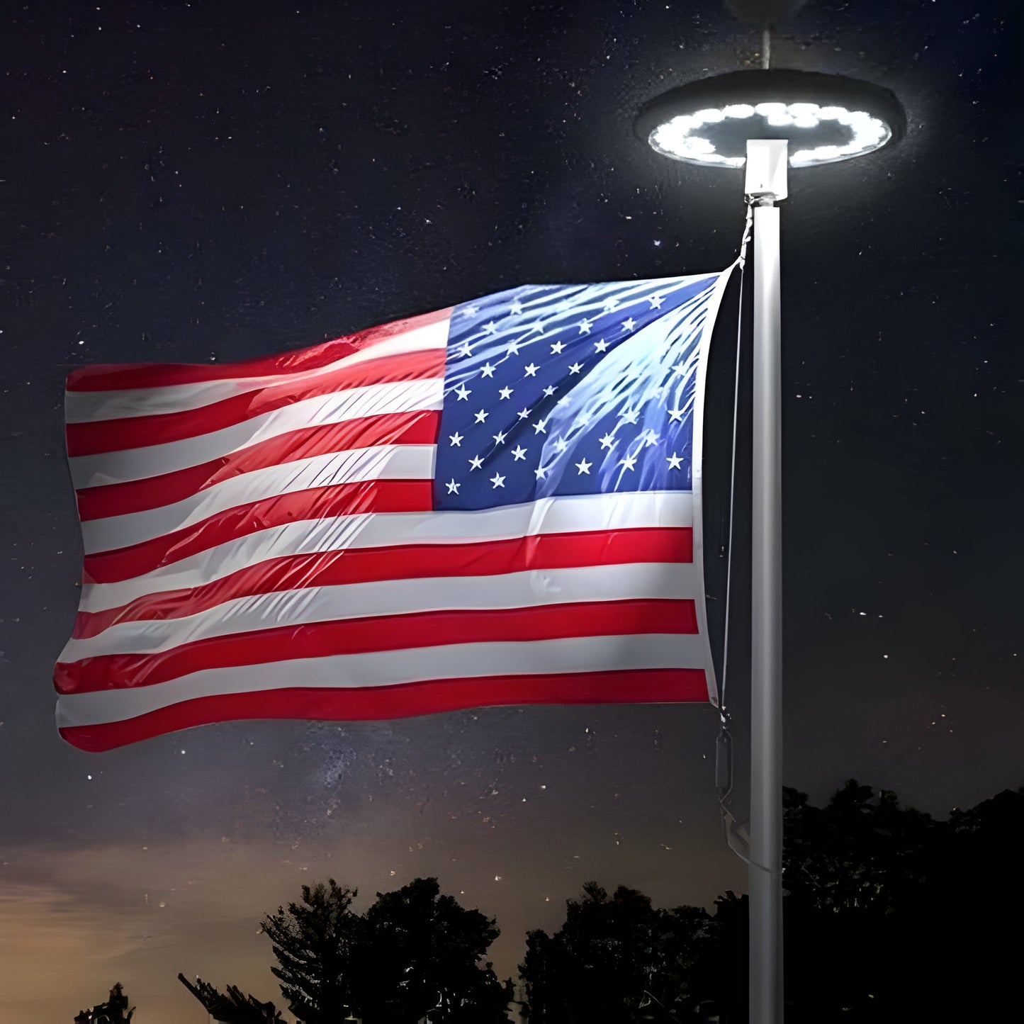 Solar Powered LED Flagpole Light with 700 Lumens Brightness