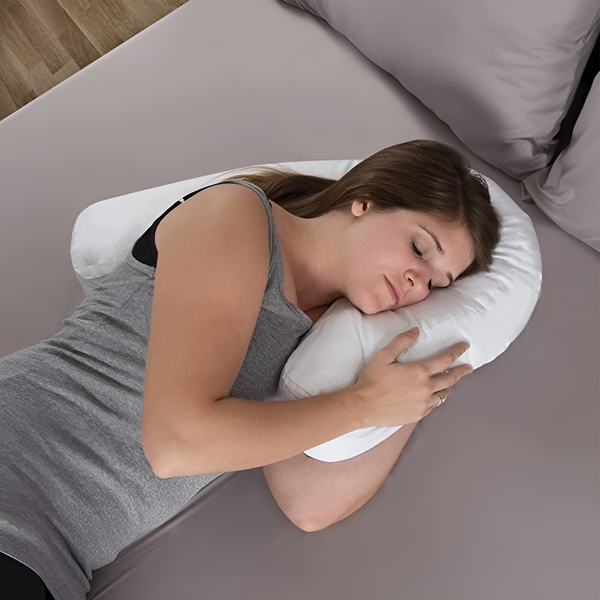 Orthopedic Side Sleeper Pillow with Ear Hole for Back Pain Relief