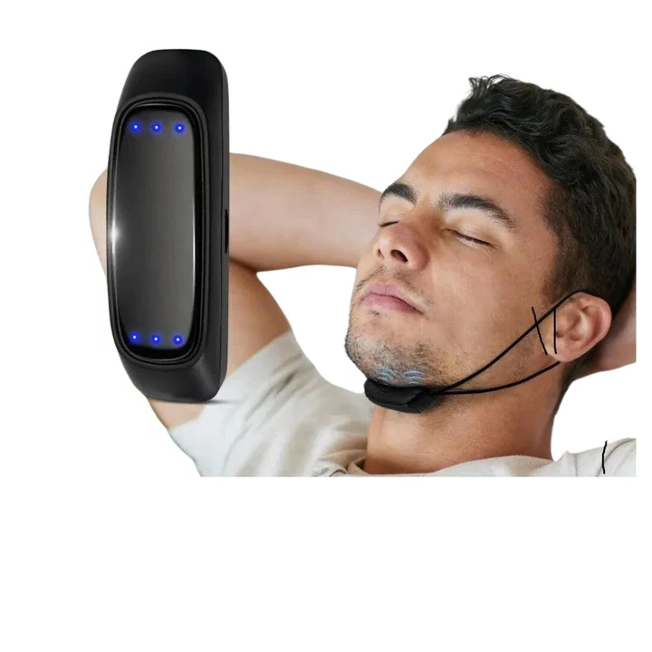 Portable Smart Anti-Snoring Device with EMS Pulse for Comfortable Sleep and Sleep Apnea Relief - USB Rechargeable