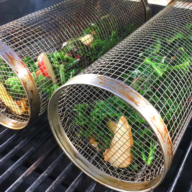 Stainless Steel 360-Degree BBQ Grill Basket