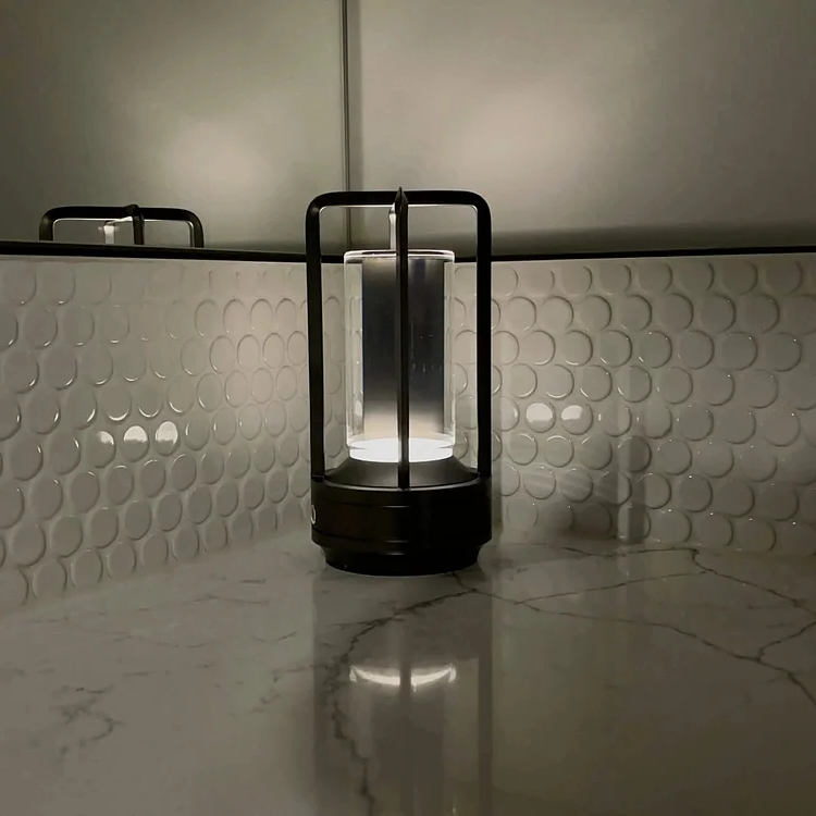 Cordless Rechargeable Gold Ambient Lantern Table Lamp