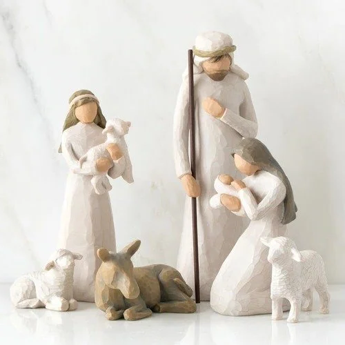 Handmade Barn Wood Nativity Set with Creche
