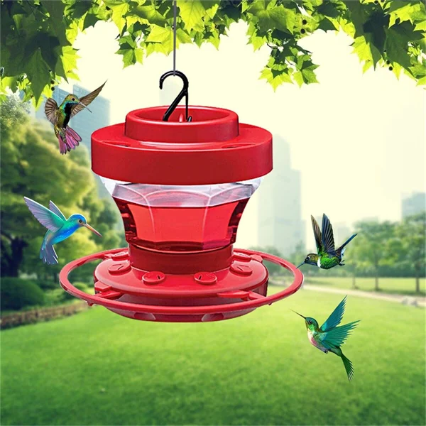 Bee-Proof Hanging Hummingbird Feeder with Ant Moat and Perch