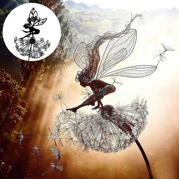 Fairy Steel Garden Sculpture - Weather-Resistant Indoor/Outdoor Decor