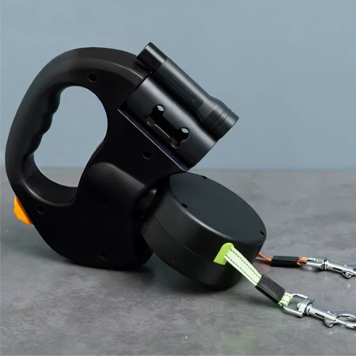 Tangle-Free Dual Dog Leash with LED Light and 360° Swivel