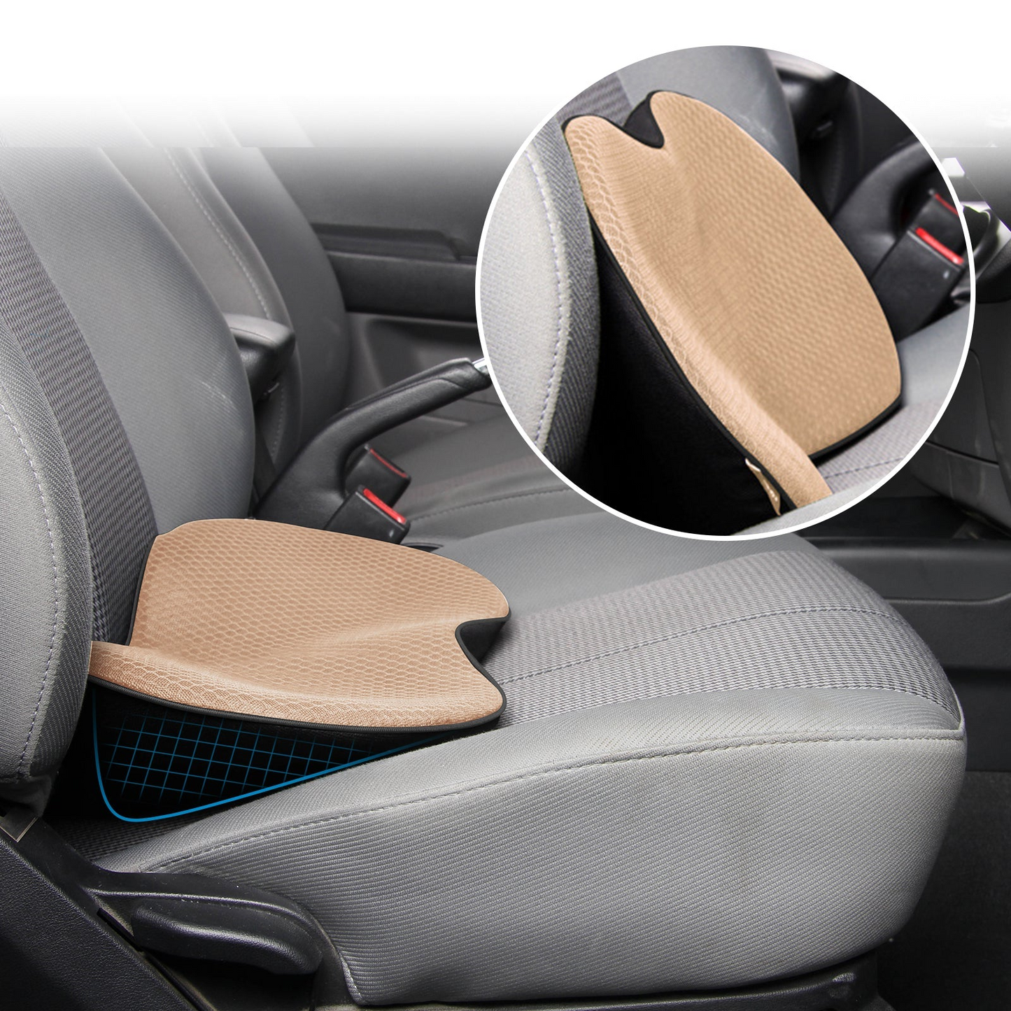 Memory Foam Car Booster Seat Cushion for Height and Comfort