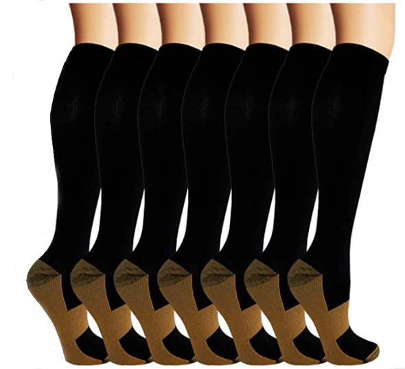 Copper Compression Socks for Men and Women - 20-30 mmHg Support for Workout and Recovery