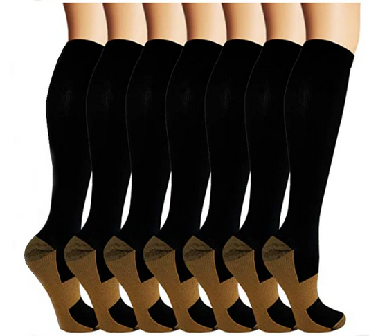 Copper Compression Socks for Men and Women - 20-30 mmHg Support for Workout and Recovery