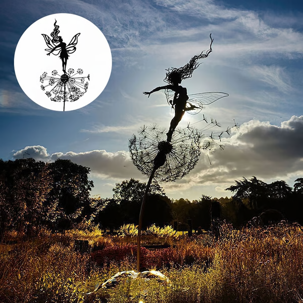 Fairy Steel Garden Sculpture - Weather-Resistant Indoor/Outdoor Decor