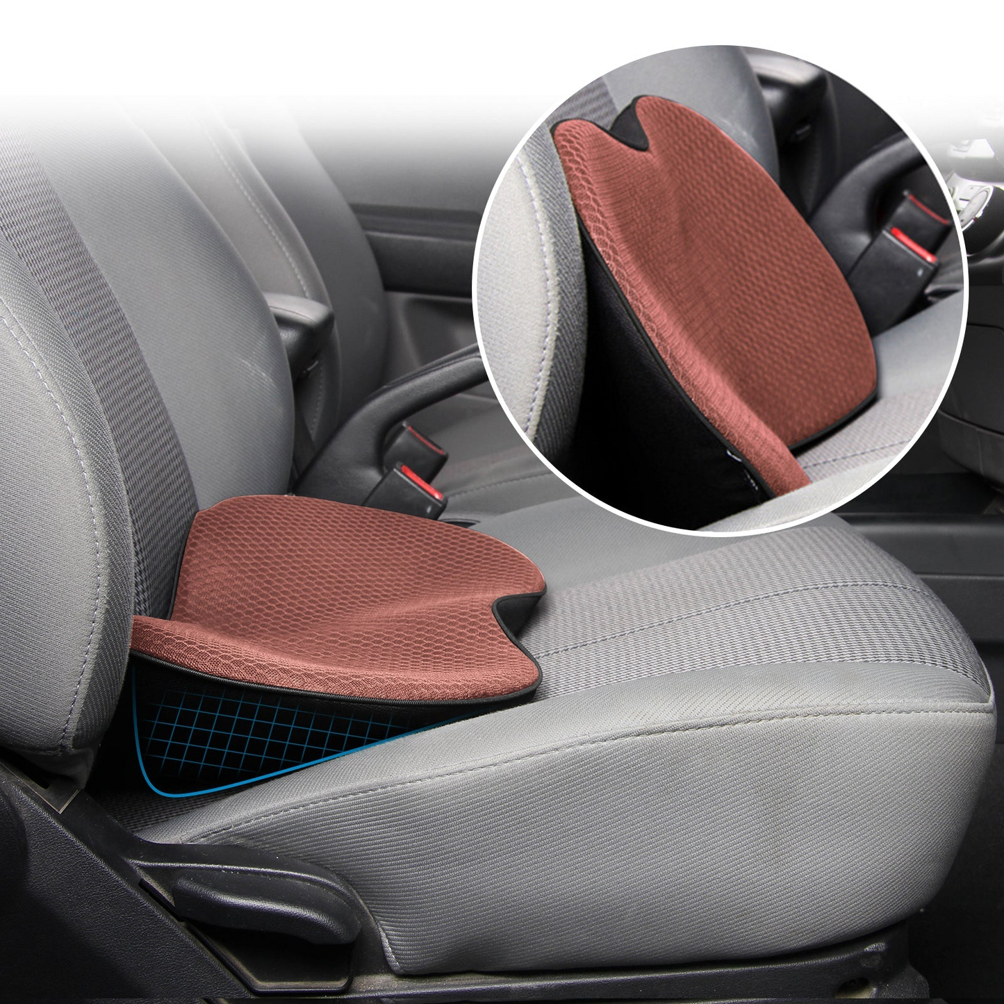 Memory Foam Car Booster Seat Cushion for Height and Comfort
