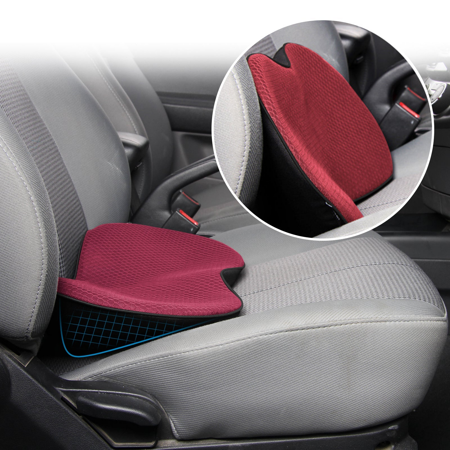Memory Foam Car Booster Seat Cushion for Height and Comfort