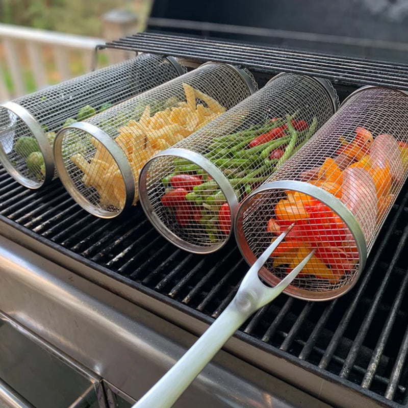 Stainless Steel 360-Degree BBQ Grill Basket