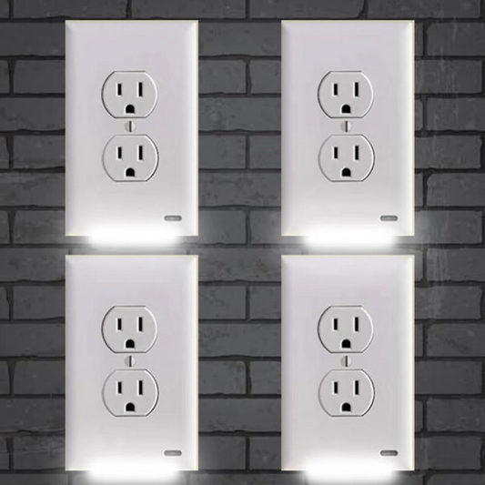 LED Night Light Outlet Covers with Automatic Sensor - Energy Efficient and Safe for Kids