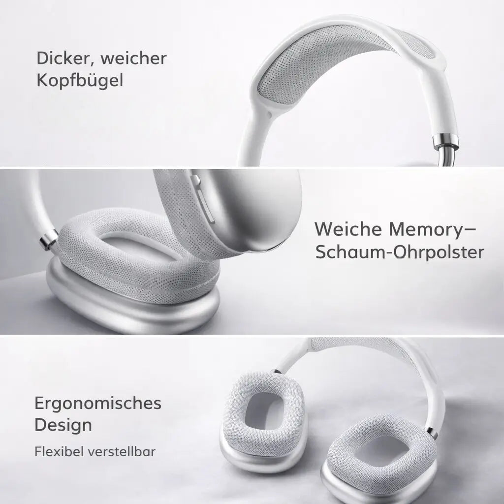 Over-Ear Bluetooth Noise Cancelling Headphones with Soft Memory Foam Cushions