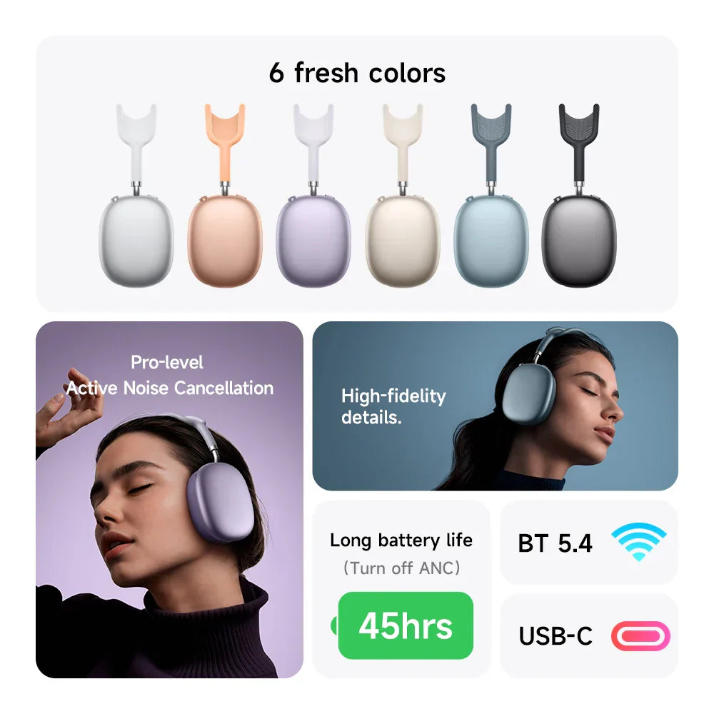 Wireless Active Noise-Cancelling Over-Ear Headphones