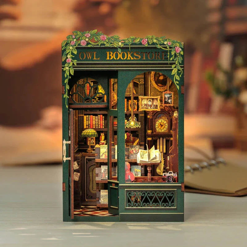 DIY Mini Owl Bookstore with LED Lights
