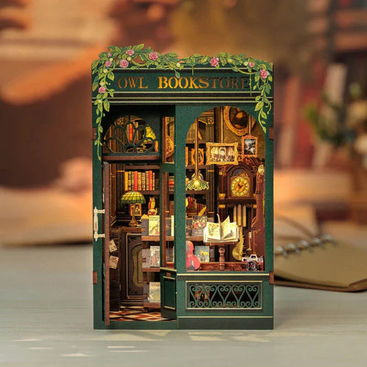 DIY Mini Owl Bookstore with LED Lights
