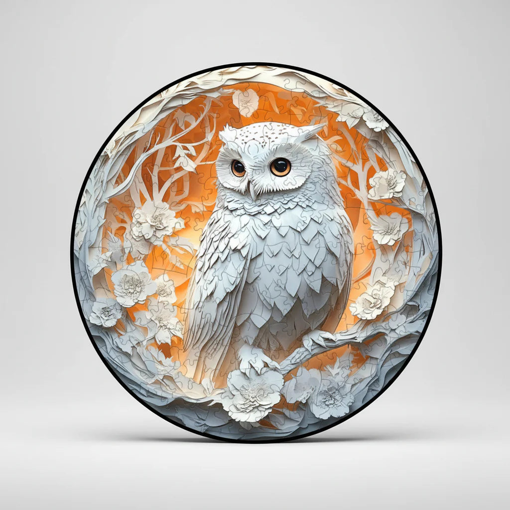 Intricate Owl Puzzle with Floral Design - 500 Pieces