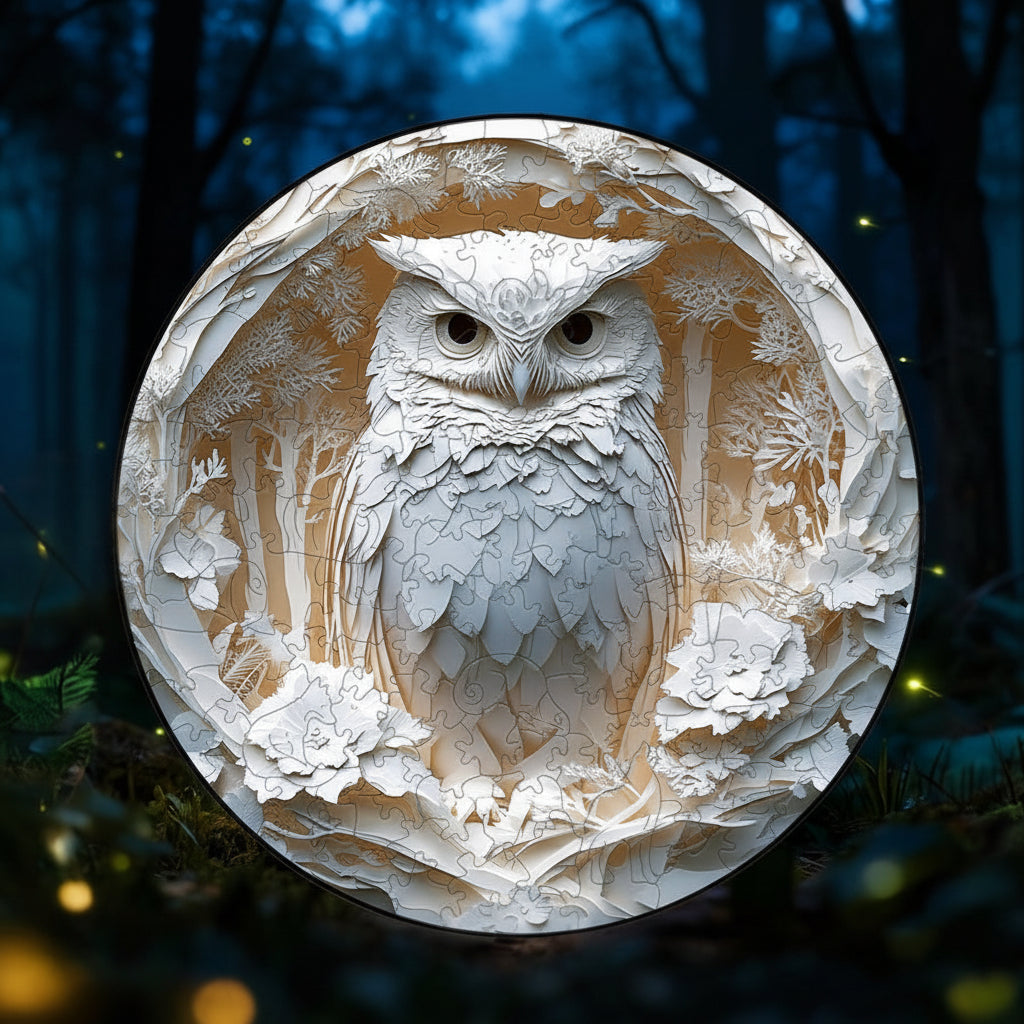 Intricate Owl Puzzle with Floral Design - 500 Pieces