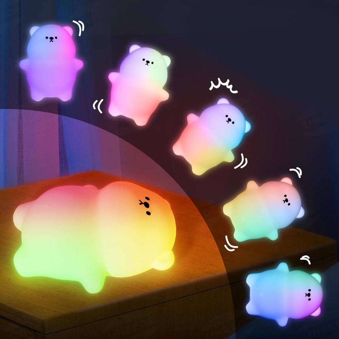 Rechargeable Bear Night Light with Color-Changing Glow