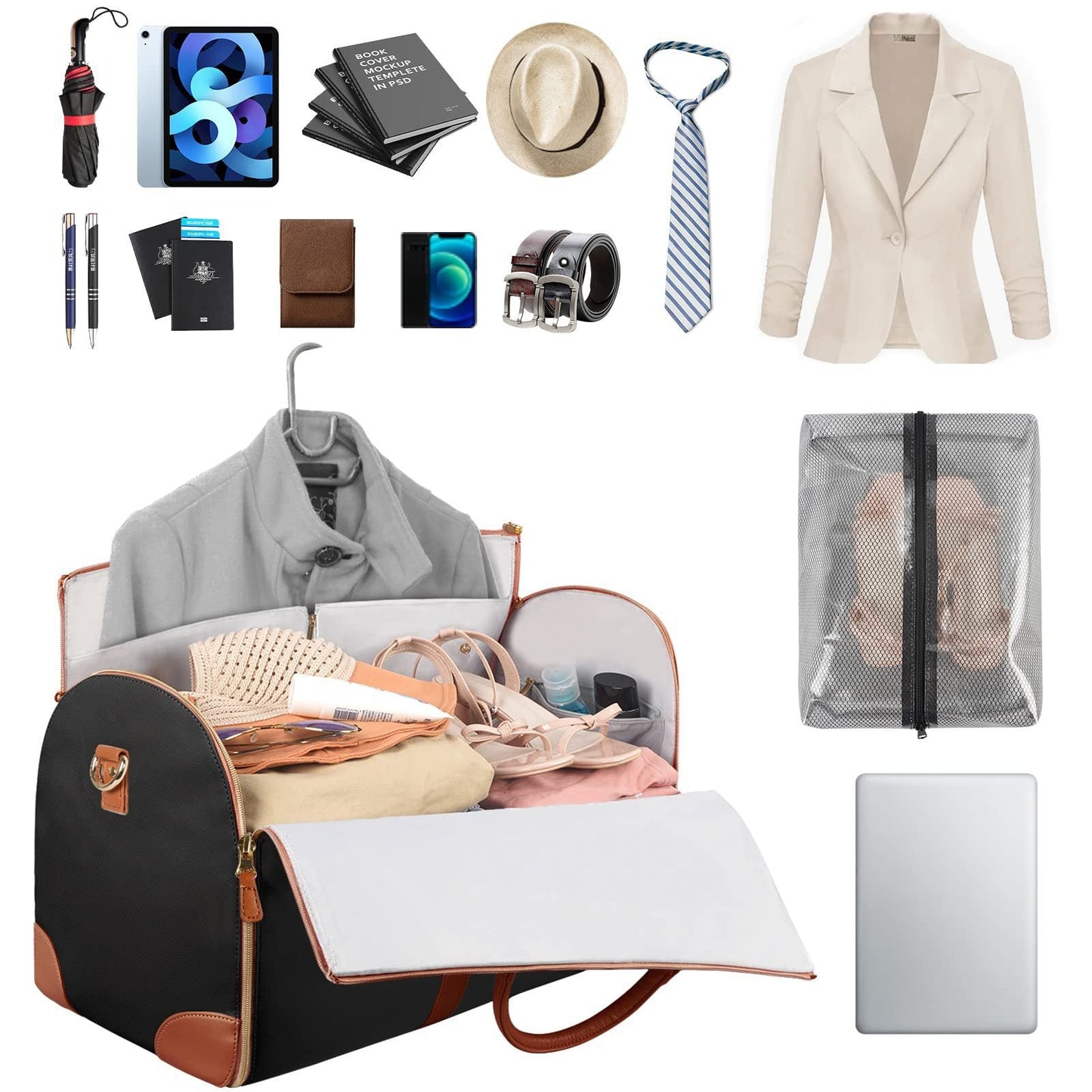 Expandable Travel Bag with Water-Resistant Fabric