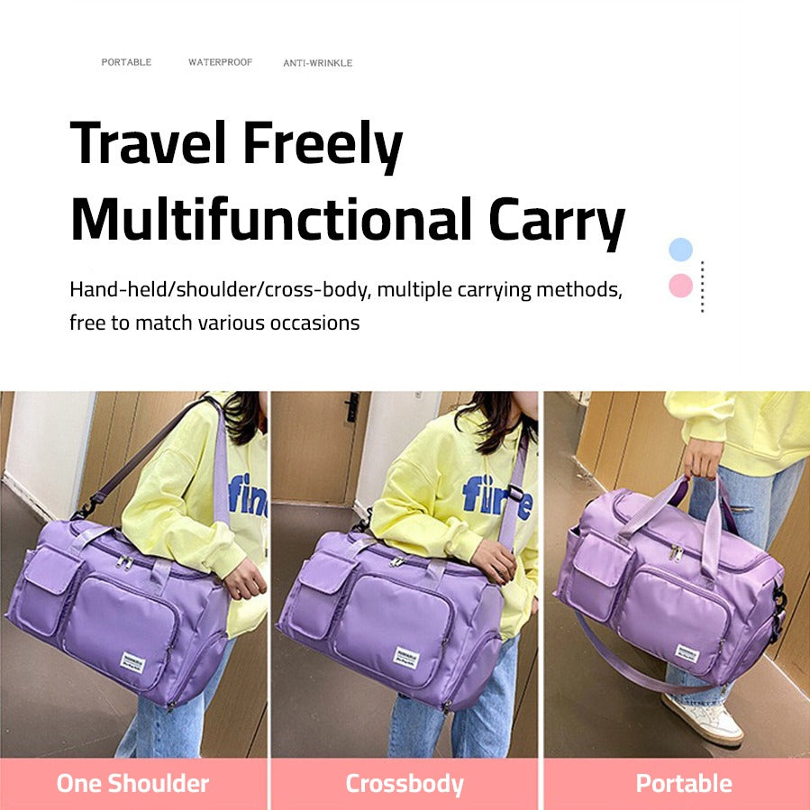 Travel Bag with Shoe Compartment and Organized Storage