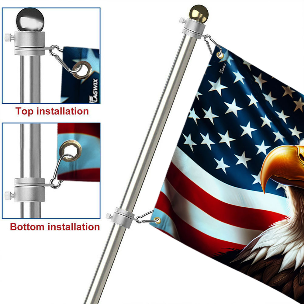 Patriotic Eagle Canvas Grommet Flag - Double-Sided, 3 Sizes Available