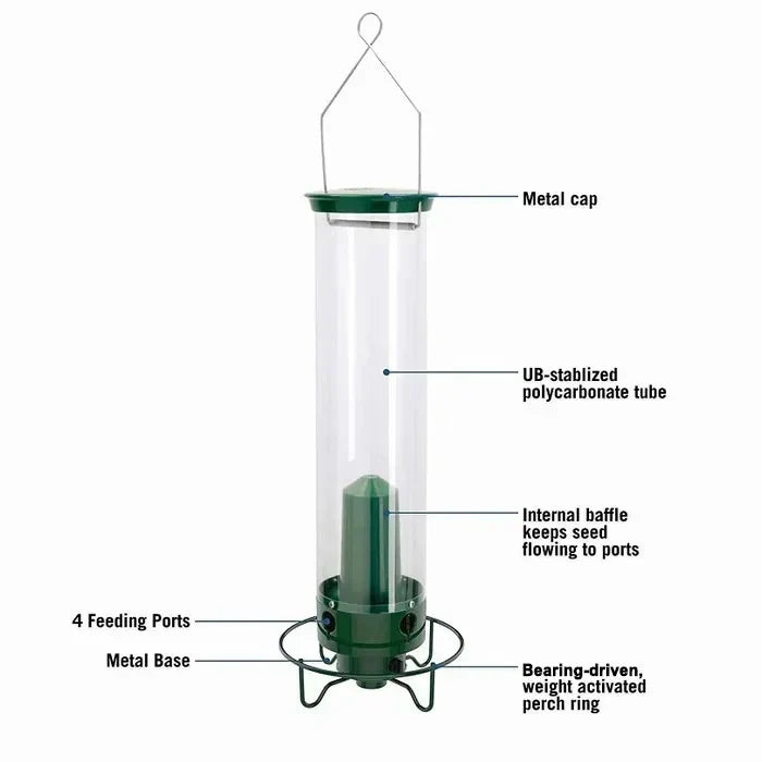 Squirrel Proof Metal Bird Feeder with Rotating Perch and Large Capacity