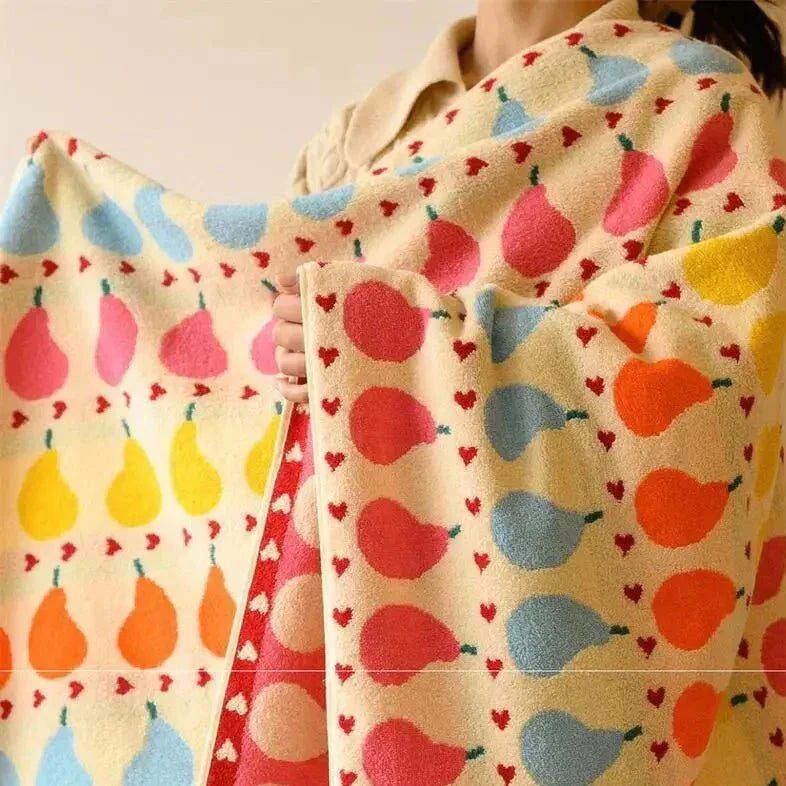 Soft Organic Cotton Children's Towel with Pear Motif