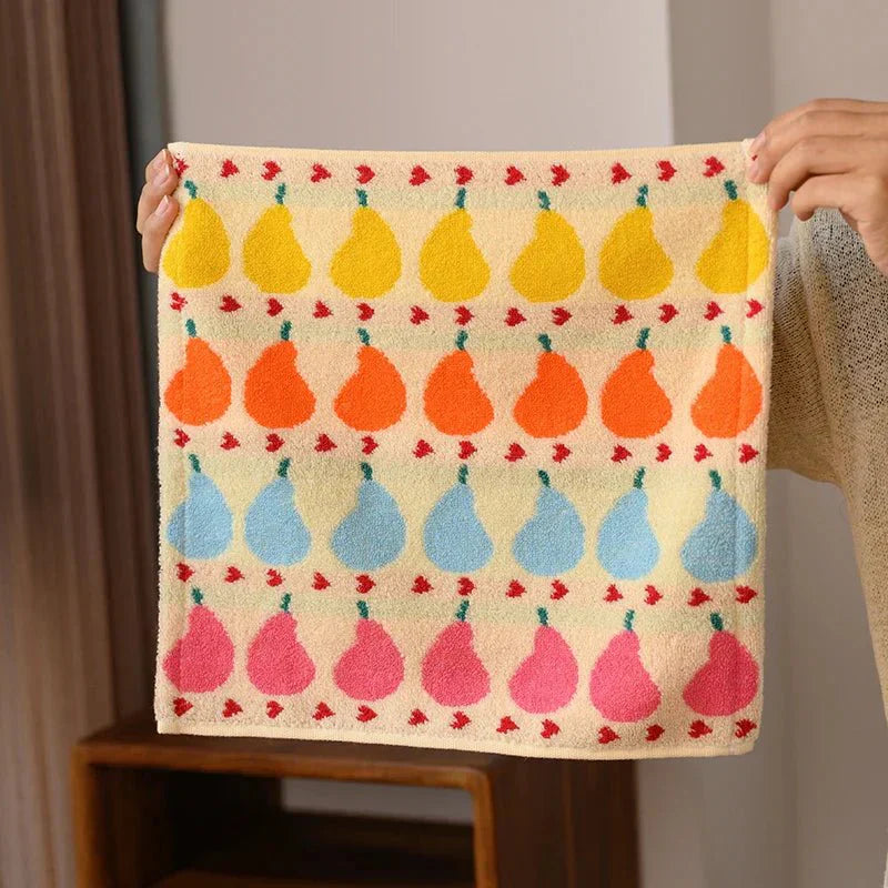 Soft Organic Cotton Children's Towel with Pear Motif