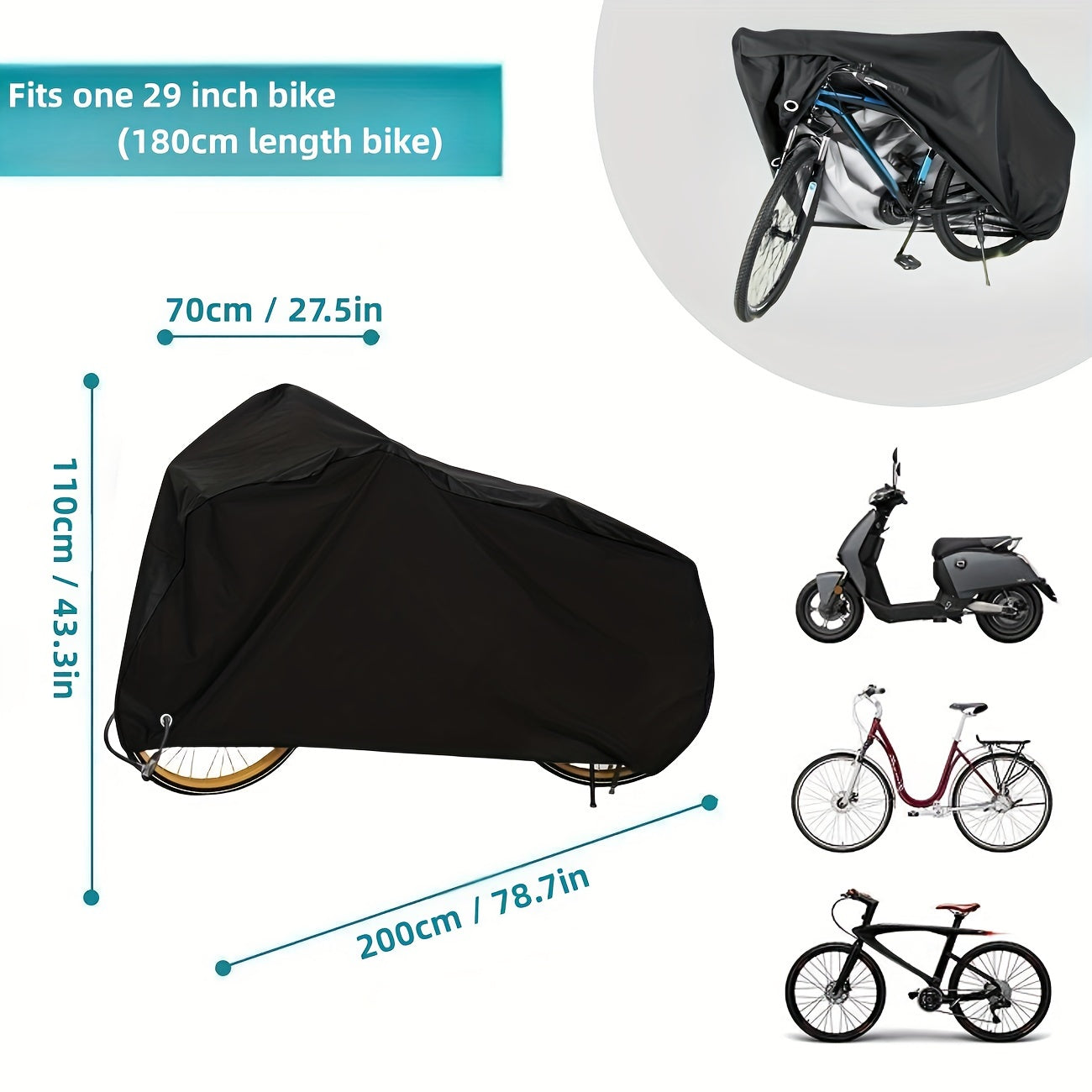 Waterproof Bicycle Cover with Theft Protection and Easy Care