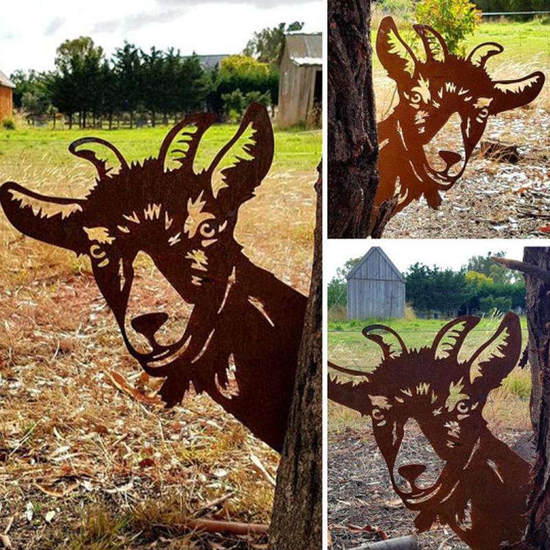 Metal Garden Cow or Goat Artwork
