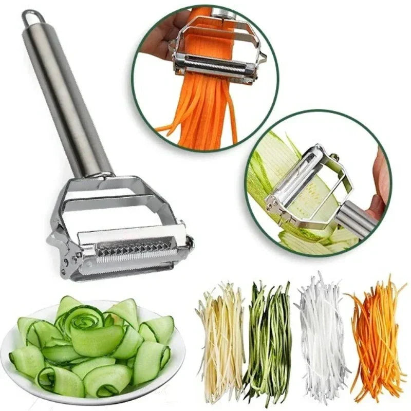 Stainless Steel Double Blade Peeler and Julienne Cutter