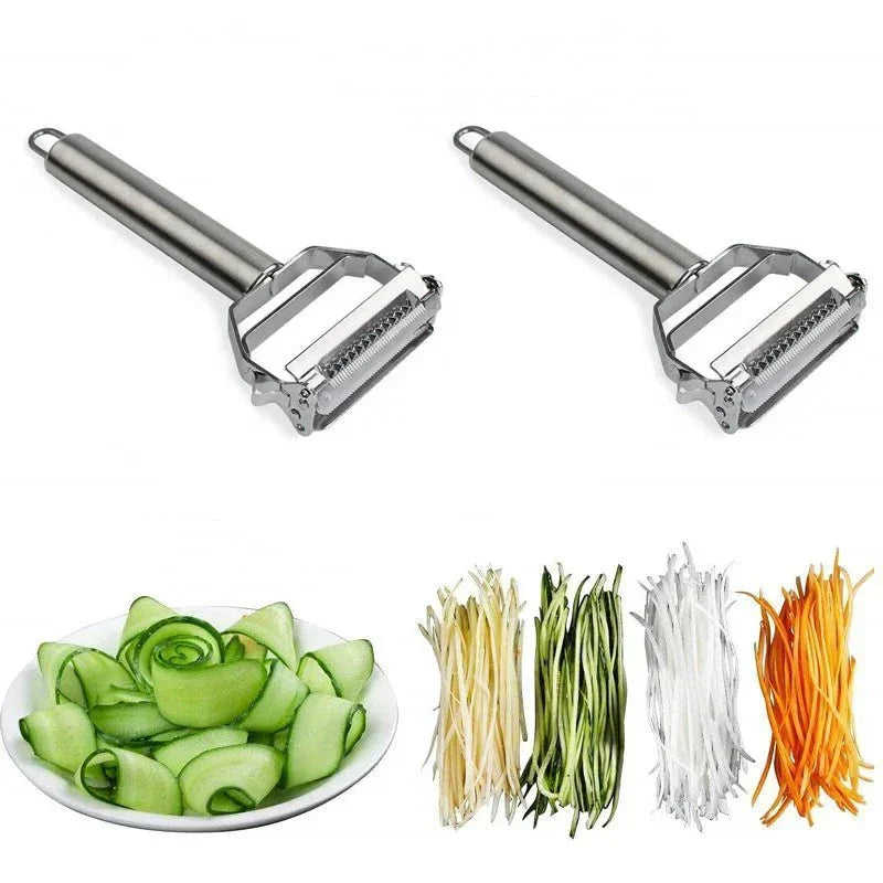 Stainless Steel Double Blade Peeler and Julienne Cutter