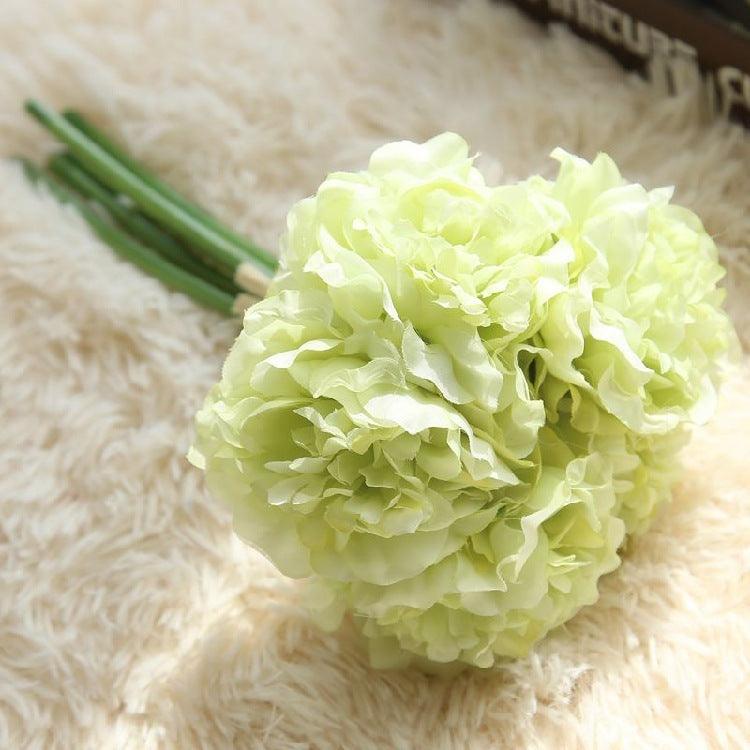 Silk Peony Flower Bundle - 5 Faux Hydrangea Heads