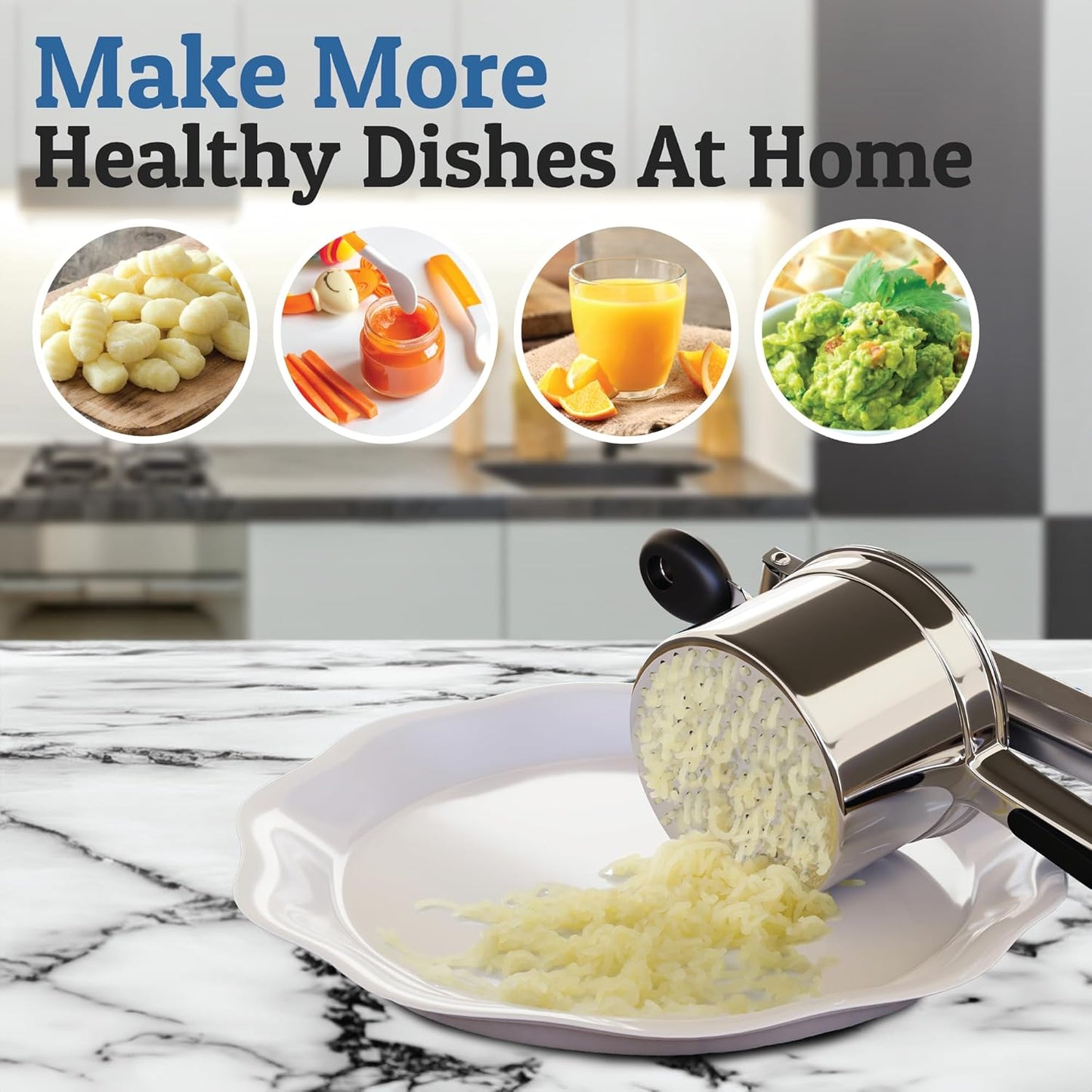 Heavy-Duty Stainless Steel Potato Masher for Smooth Mashed Potatoes
