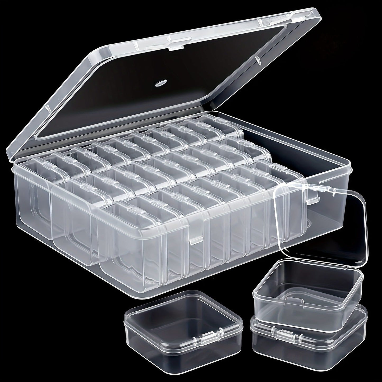 Bead Organizer Set with 30 Clear Storage Boxes