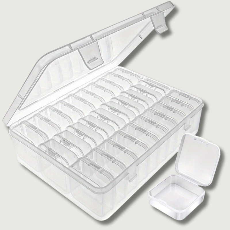 Bead Organizer Set with 30 Clear Storage Boxes