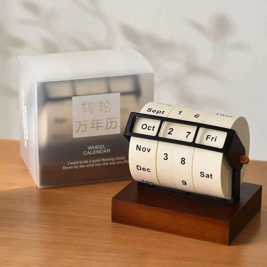 Rolling Wheel Perpetual Desk Calendar