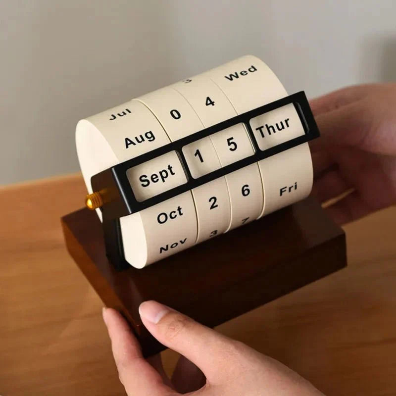 Modern Rolling Wheel Perpetual Desk Calendar