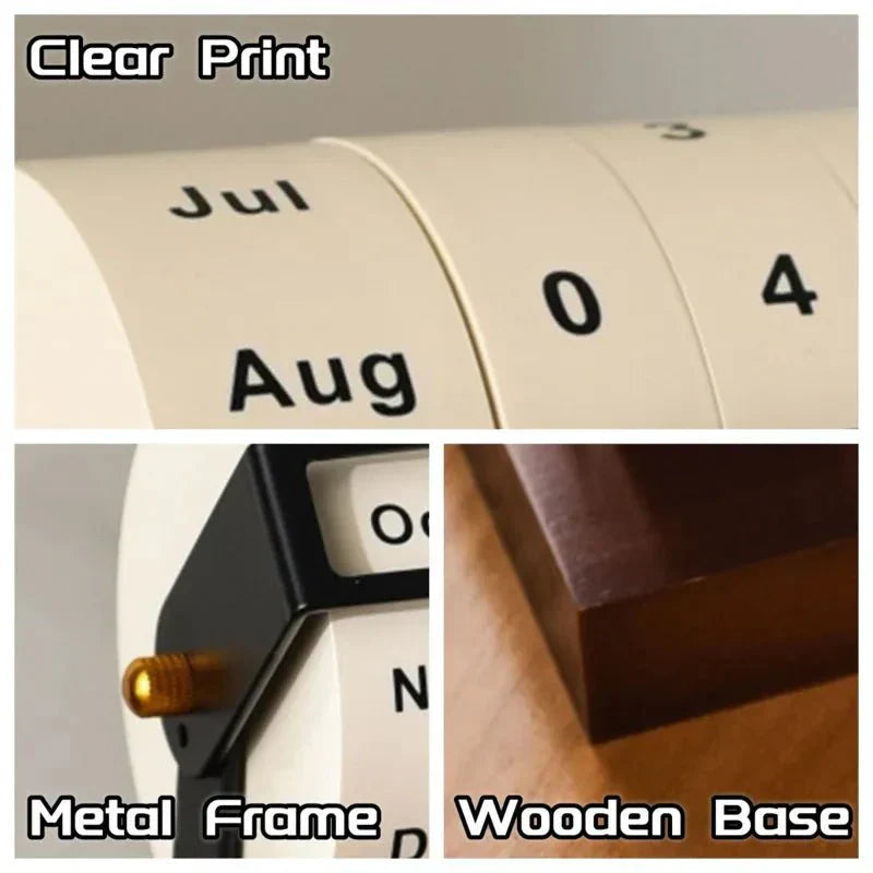Modern Rolling Wheel Perpetual Desk Calendar