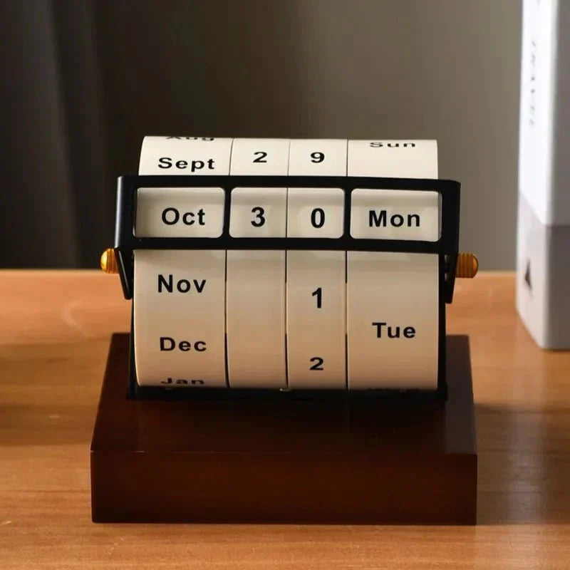 Modern Rolling Wheel Perpetual Desk Calendar