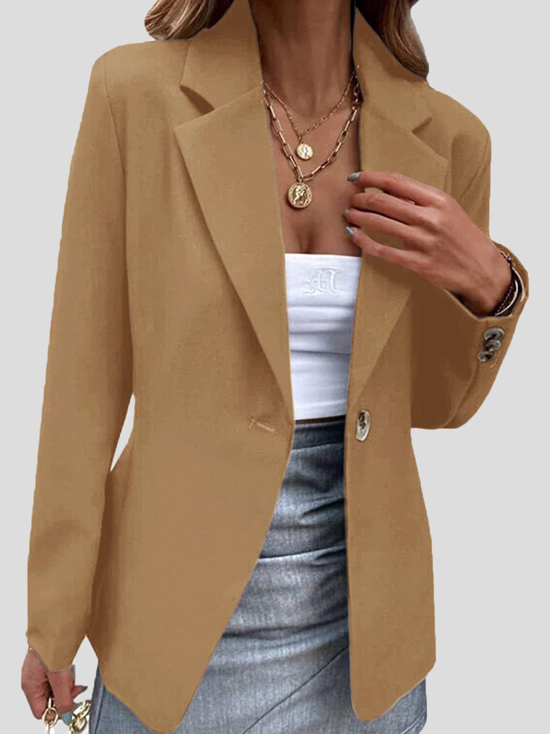Elegant Women's Blazer with Lapel Design