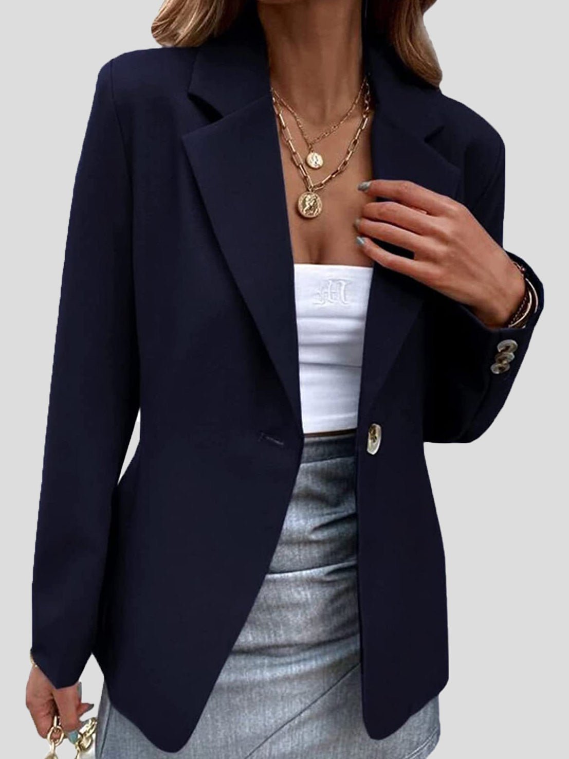Elegant Women's Blazer with Lapel Design