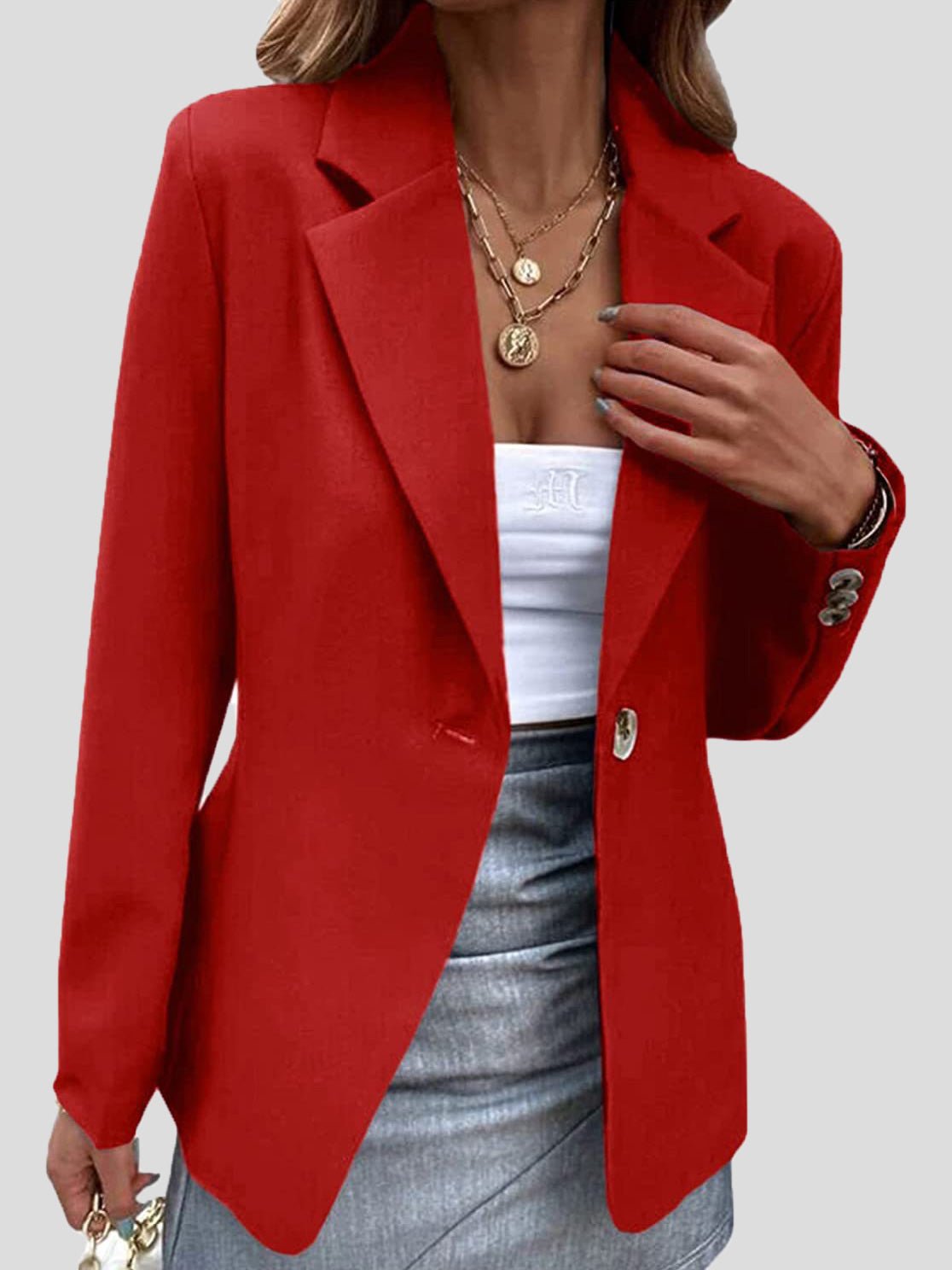Elegant Women's Blazer with Lapel Design
